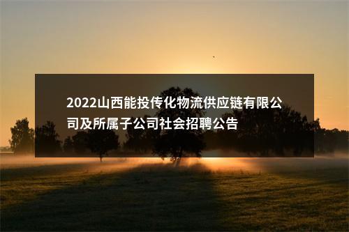 2022山西能投传化物流供应链有限公司及所属子公司社会招聘公告 图片
