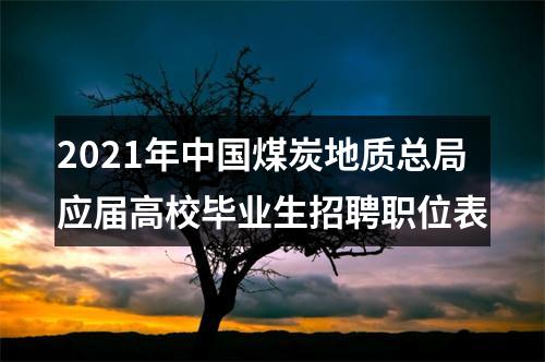 2021年中国煤炭地质总局应届高校毕业生招聘职位表 图片